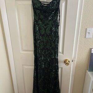 Windsor Black and Green Sequin Dress